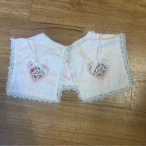 Handmade Vintage Quilted Heart Detachable Ruffle Collar